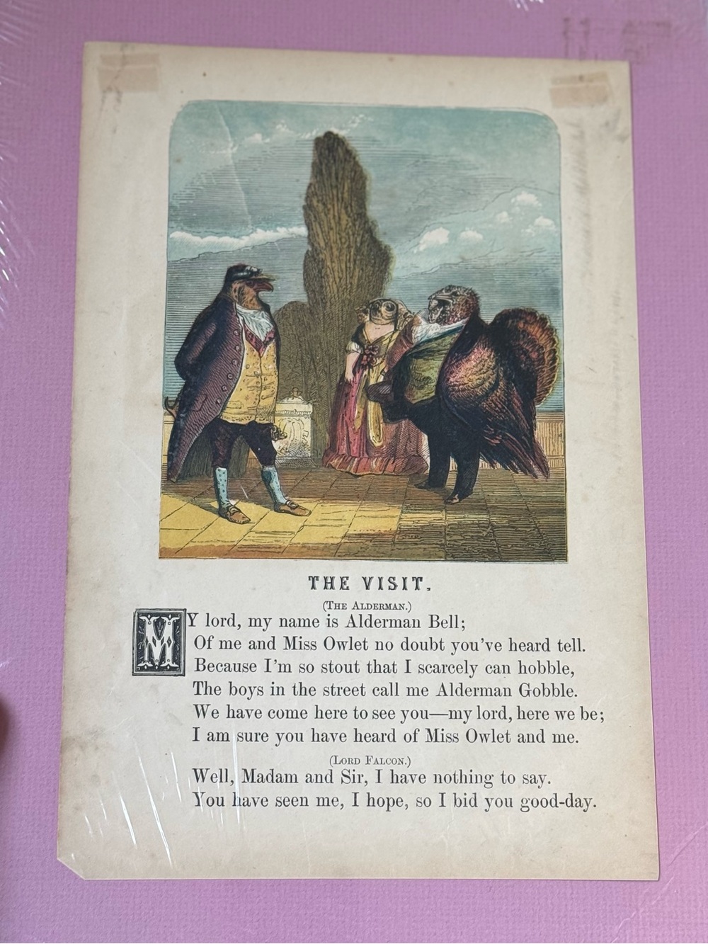 c1860-80s Antique London Printed Comical Creatures of The Belle’s Stratagem